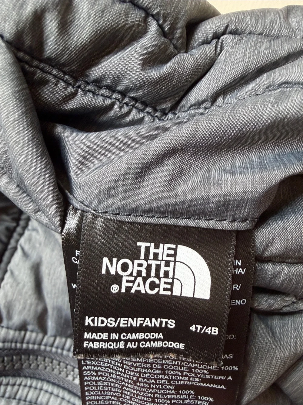 The North Face Kids Reversible Hooded Puffer Jacket - Black & Gray
